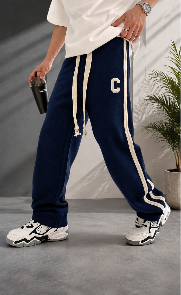 Embroidery Baggy Trousers | Premium Cotton Terry Pants – HUMRAAZ WEAR