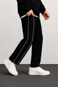 Men’s Relaxed Side-Piped Baggy Trousers - Cotton Terry | Humraaz Wear