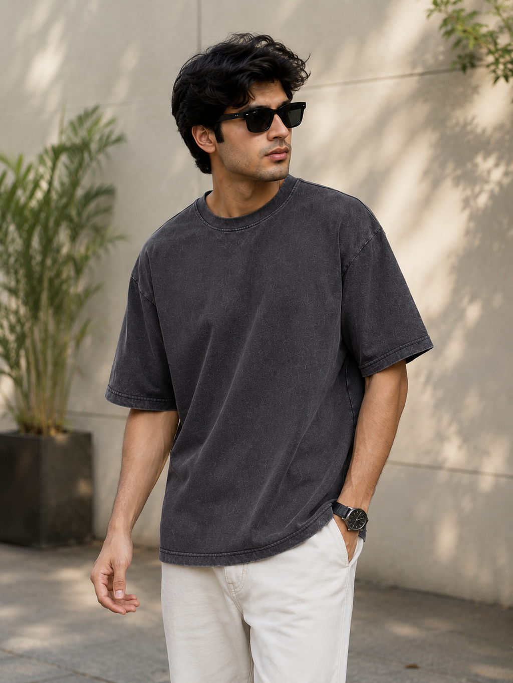 Premium Washed Oversized T-Shirt for Men | Relaxed Fit Streetwear