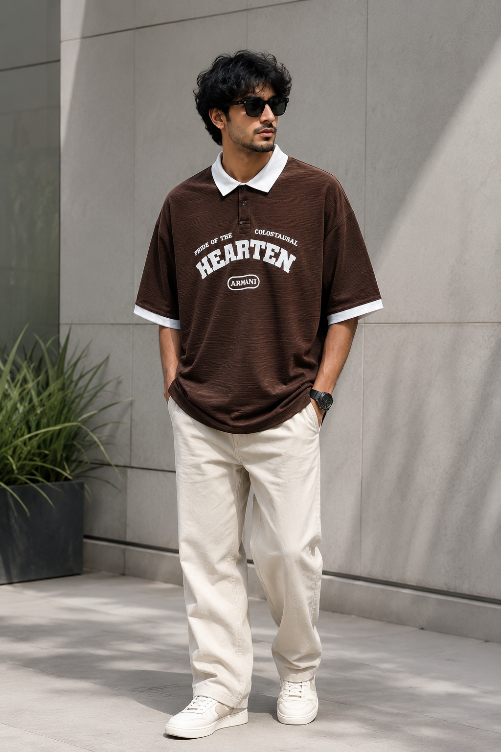 Premium Printed Oversized Polo T-Shirt for Men | Relaxed Fit Streetwear