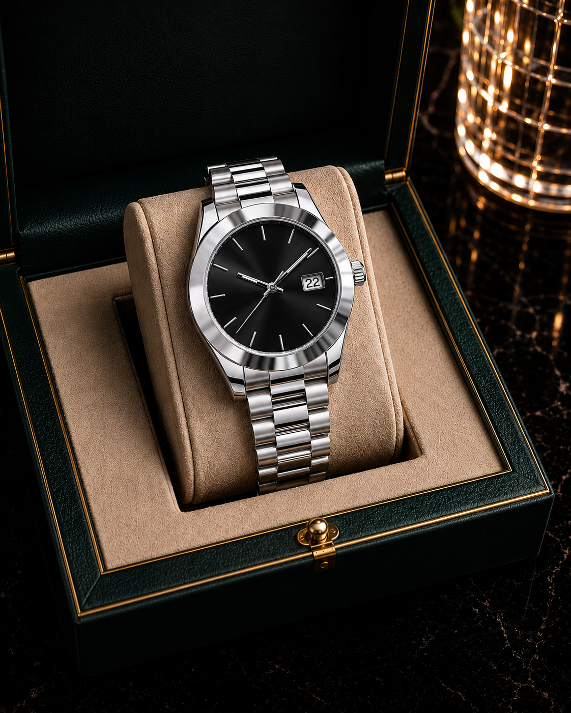 Datejust Plain Bezel Men's Quartz Watch– Stainless Steel Luxury Watch | Viora Wear