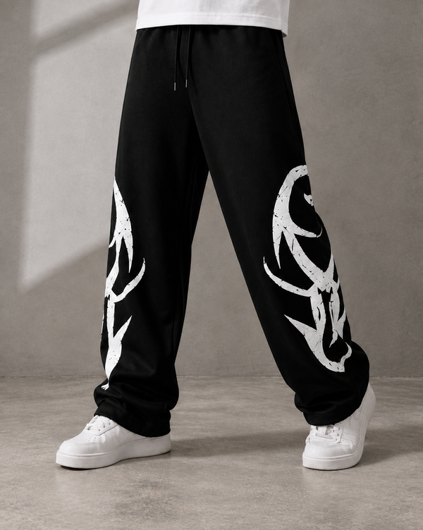 Men's Streetwear Tribal Print Baggy Trousers | HUMRAAZ Wear