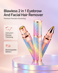 Blawless 2-in-1 Rechargeable Eyebrow & Facial Hair Remover for Women