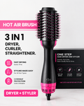 3-in-1 Hot Air Brush Hair Straightener & Styler for Women