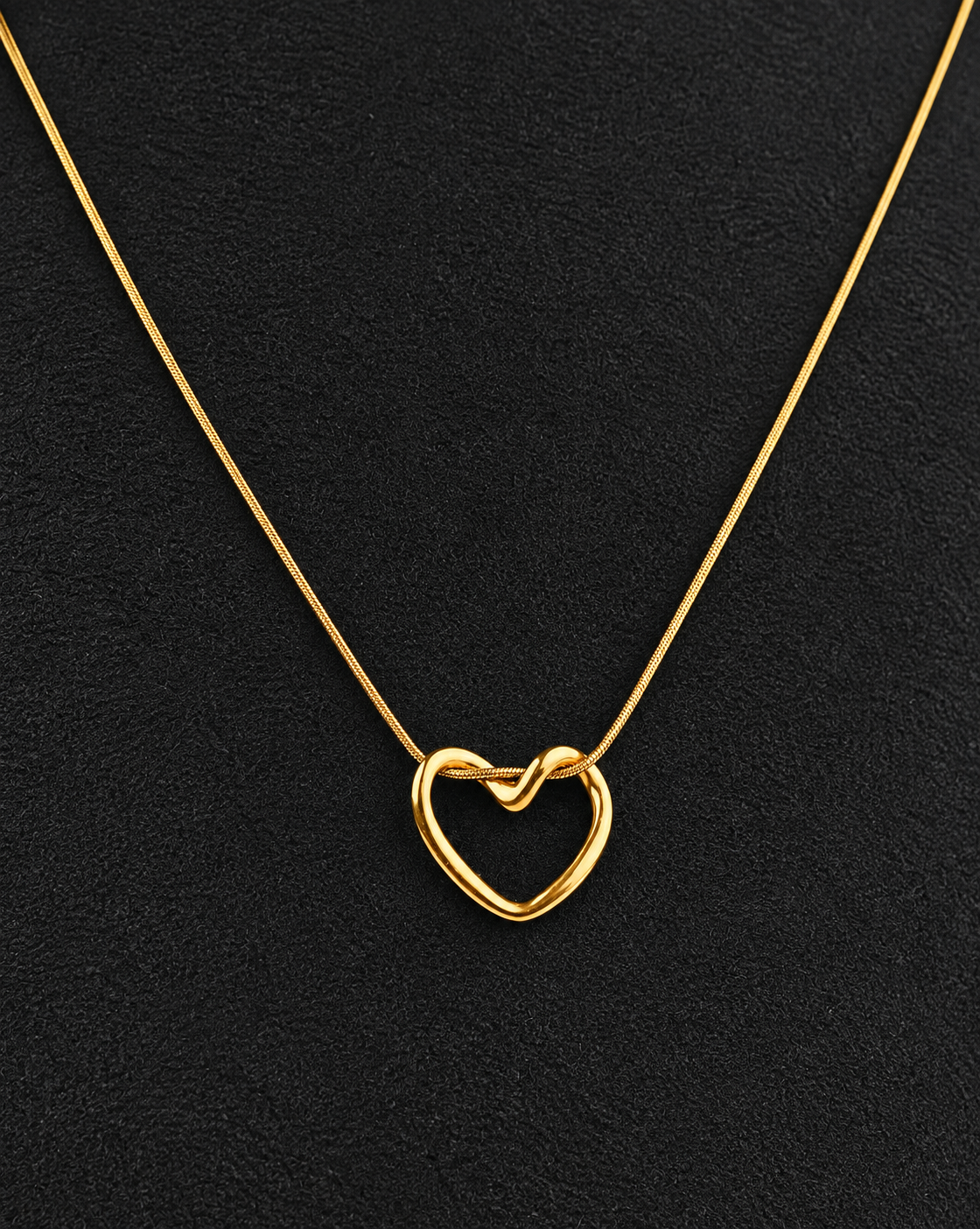Open Heart Stainless Steel Pendant Necklace for Women