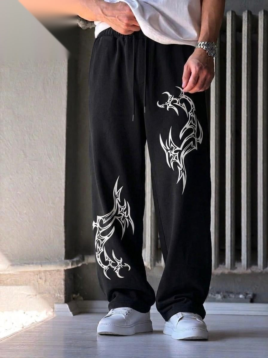 Men's Multi Print Baggy Trousers | Cotton Terry | Humraaz Wear