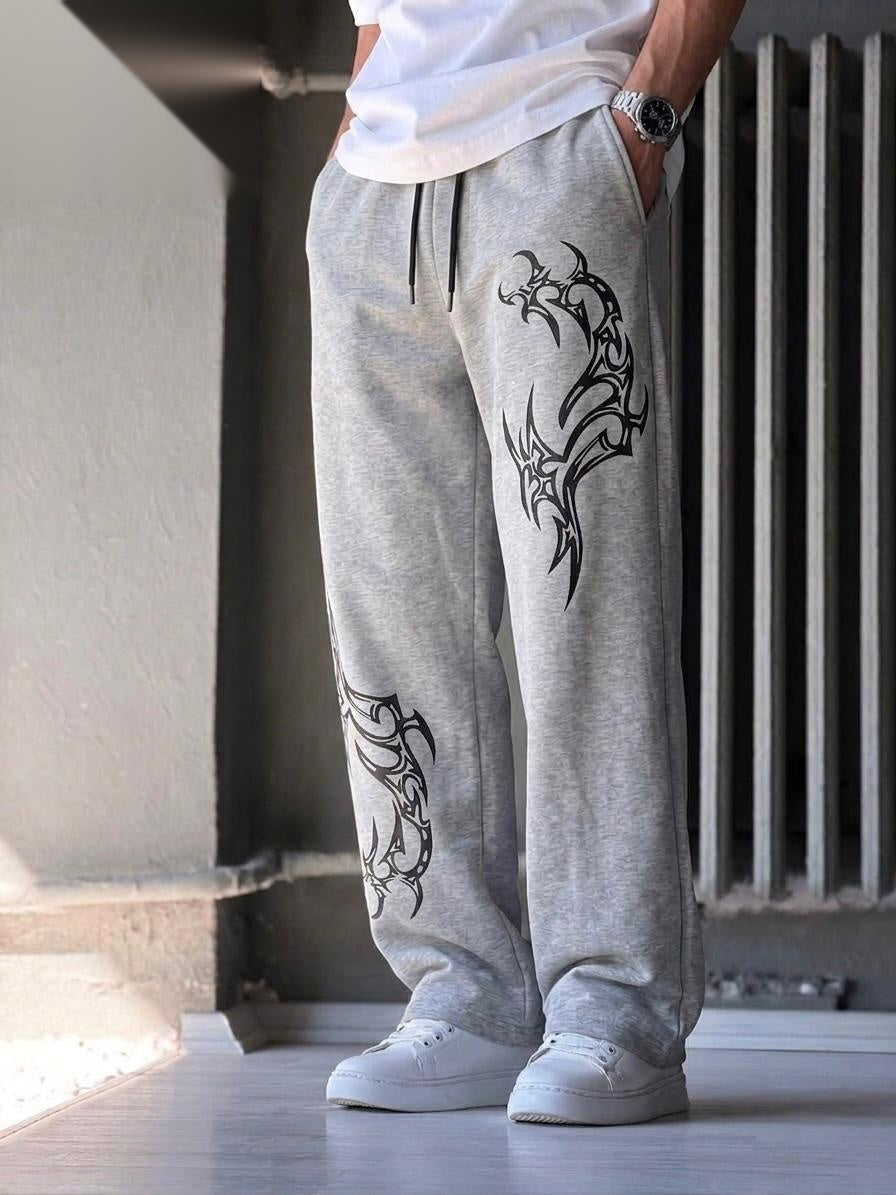 Men's Multi Print Baggy Trousers | Cotton Terry | Humraaz Wear