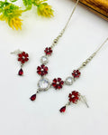 Silver Plated Micro Zircon Locket Set for Women