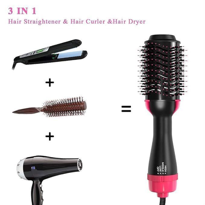 3-in-1 Hot Air Brush Hair Straightener & Styler for Women