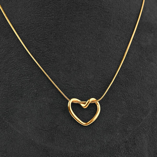 Open Heart Stainless Steel Pendant Necklace for Women
