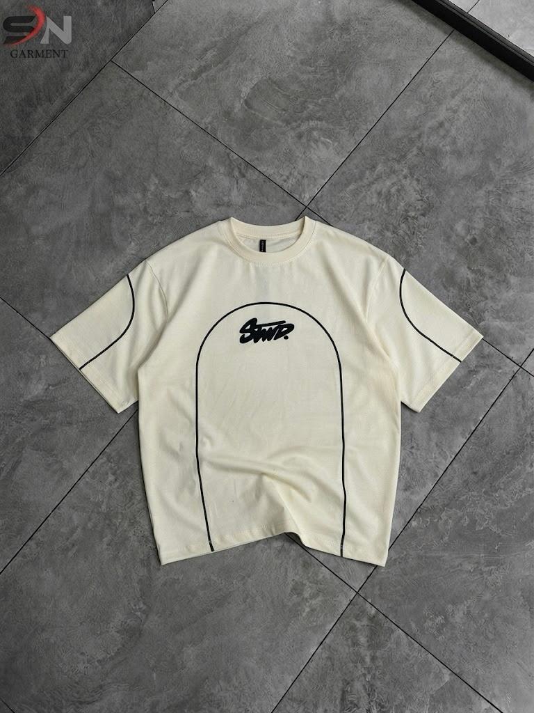 Premium Oversized Contrast Stitch T-Shirt for Men – Casual Streetwear Tee