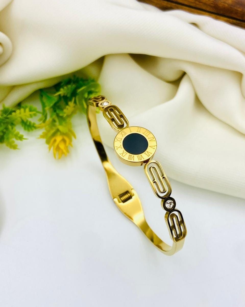 Gold Plated Stainless Steel Cuff Bracelet for Women