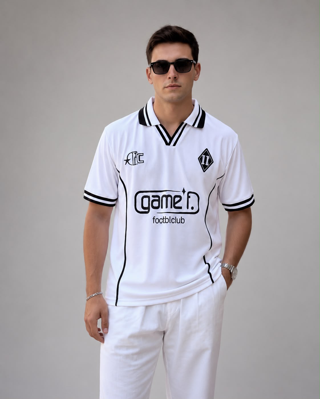 Men’s Premium Football Club Polo T-Shirt | Casual Stylish Summer Tee (Black, Brown, White)