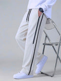 Side Stripe Baggy Trousers for Men – Premium Cotton Terry Relaxed Fit | HUMRAAZ WEAR