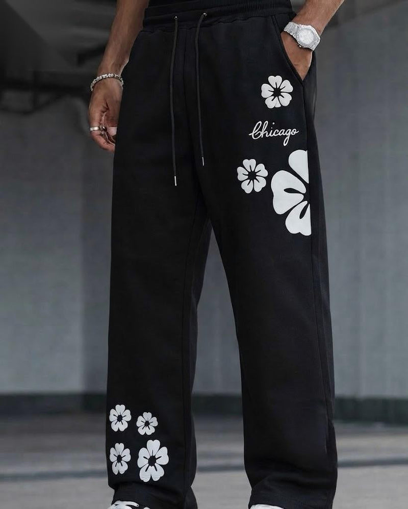 Chicago Printed Baggy Trousers – Humraaz Premium Cotton Terry