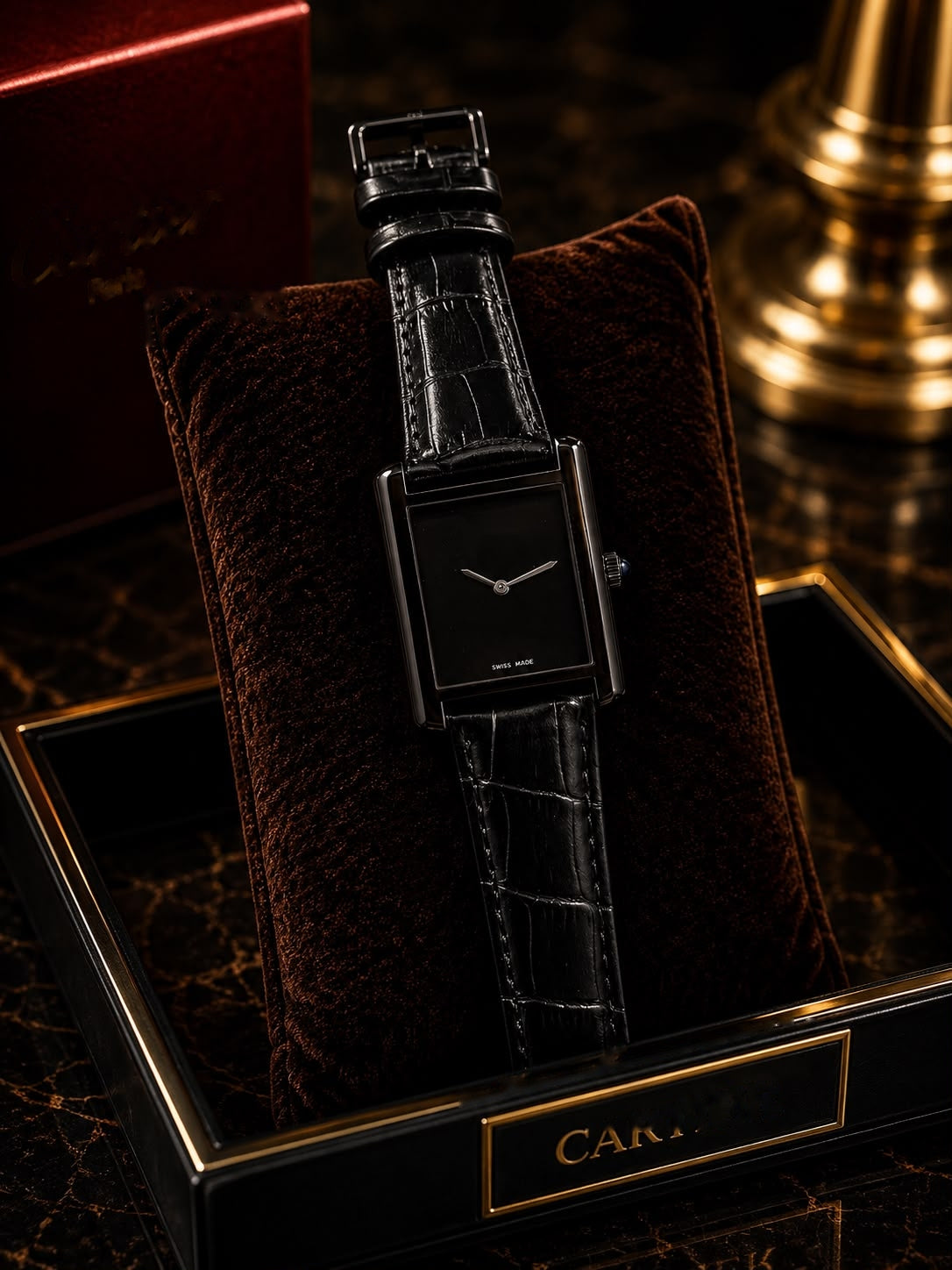 Premium Big Size Rectangular Men's Leather Strap Watch | Humraaz Wear