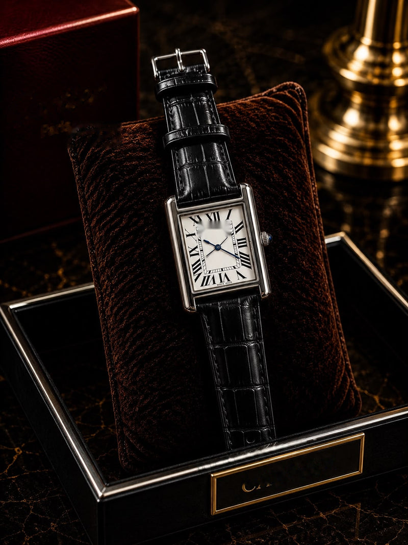 Premium Big Size Rectangular Men's Leather Strap Watch | Humraaz Wear
